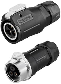 CNLINKO 3 Pin M16 Size Power Industrial Circular Connector, Male Plug & Female Receptacles, Cable to Cable Connection, Outdoor Waterproof IP67, Easy Plug and Pull, AC DC Signal
