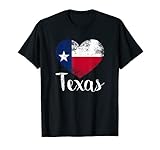 Texas United States Vintage State Flag in Heart T shirt