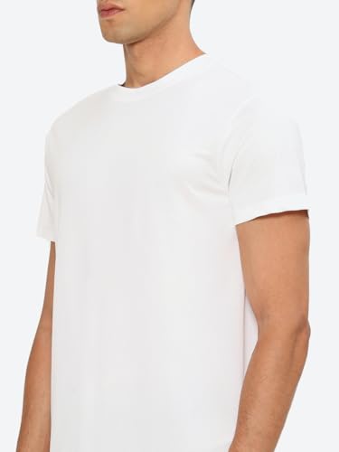 Image of hummel Budoc Round Neck Half Sleeve Solid Regular fit Polyester T-Shirt for Men Comfortable Breathable Fabric Stretchable for Everyday Use Ideal for Yoga Training Gym Running or Performance