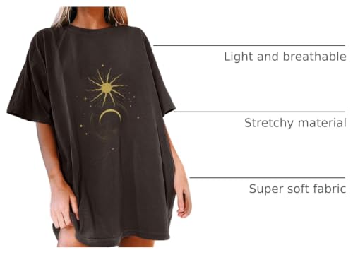 Image of Summer Y2k Tops for Womens, Casual Vintage Short Sleeve T-Shirt, Girls Oversize Loose Round Neck Elastic Tee