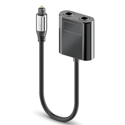 Rtxbvg Divisor de Cable de Fibra Óptica Conectores 2 en 1 Adaptador de Cable Divisor de Audio de Fibra Óptica Digital para TV