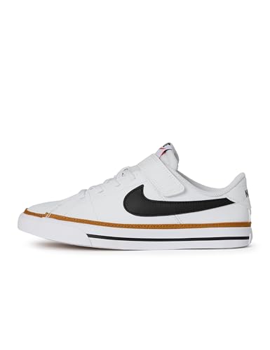 Nike Unisex Kids Court Legacy, White/Black/Desert Ochre/Gum Light Brown, 3Y