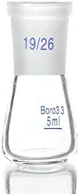MaGiLL 8pcs- 5ml Erlenmeyer Flask with Standard Ground Mouth, Joint 19/26, Borosilicate 3.3 Glass, Laboratory Chemistry Lab Erlenmeyer Flask (Capacity : 5ml)