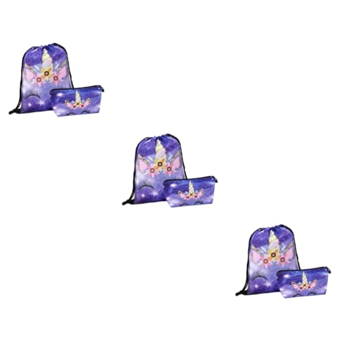 Pochette à cordon cosmétiques imprimée 3D licorne pour fitness et bouquet
