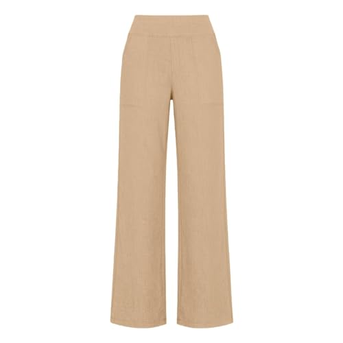 Pantalon ample en lin taille haute pour effacer les complexes et allonger la silhouette - 3