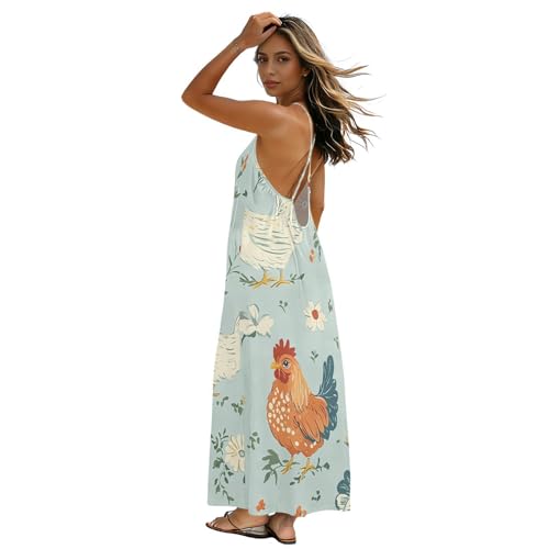 Robe d'été bleue légère dotée de fines bretelles et grand dos dégagé