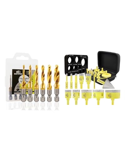 Tarauds combinés et forets diamantés Set 11 pour réparer les filetages foirés et percer le verre