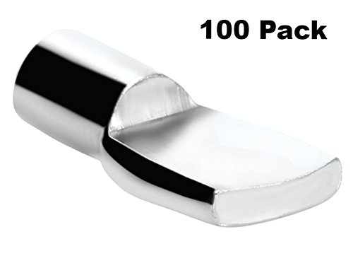 One Hundred (100) 1/4" Polished Nickel Spoon Shelf Peg Pin Supports