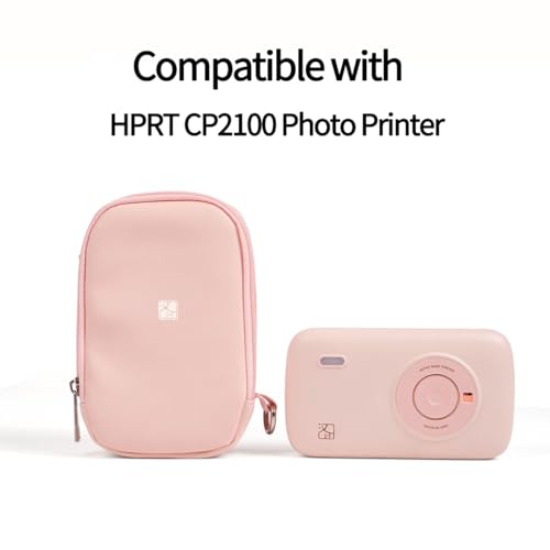 HPRT Photo Printer Case Compatible CP2100 Portable Photo Printer, Lightweight & Large Capacity for Consumable and Cable, Pink