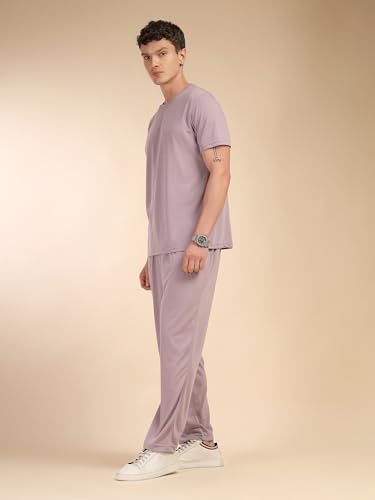 Image of Thomas Scott Men's | Relaxed Fit | Solid | 100% Polyester | Co-Ord Set With Short Sleeve T-Shirt & Trouser