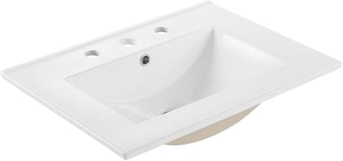 Miniatura 12 de Modway EEI-4837-WHI Cayman - Lavabo de baño de 30 pulgadas, color blanco