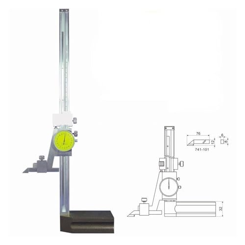 Calibrador vernier de altura 0-300mm medidor de precision de 12 pulgadas con dial para mediciones 2