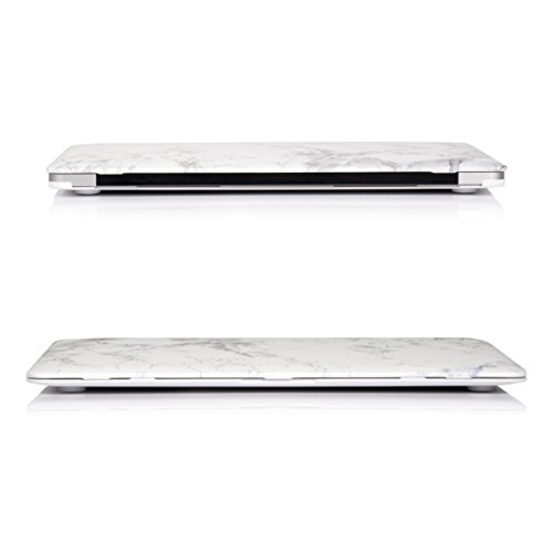 Ruban Case For Macbook Air 13 Inch (Models: A1369 & A1466, Older Version 2010-2017 Release), Slim Snap On Hard Shell Protective Cover, White Marble #TOP3