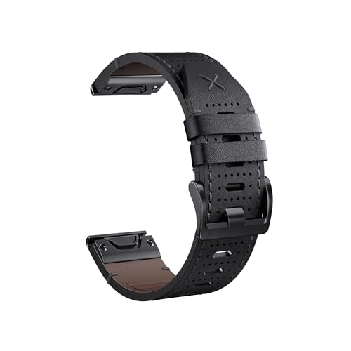 Bracelet montre connectée en cuir 26mm pour Garmin Fenix 6X Pro