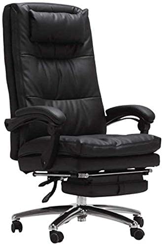 QUSYZD Silla de Trabajo para el hogar Silla de Jefe con Respaldo Alto Ajustable Silla de Cuero para Negocios Silla giratoria Silla de computadora Silla reclinable para,