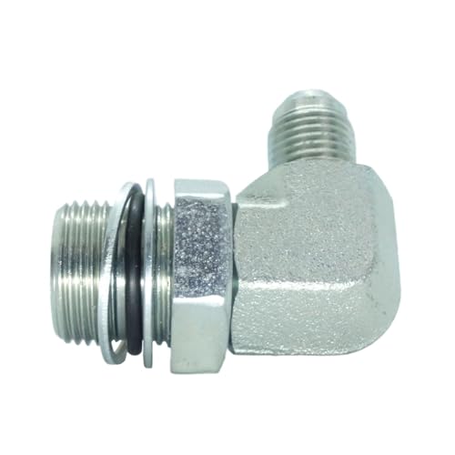 Image of 1 Piece Hydraulic Fitting 3 /8 Male JIC (9 /16 inch-18) X M22 x 1.5 Male Metric 90 Degree Elbow Adapter