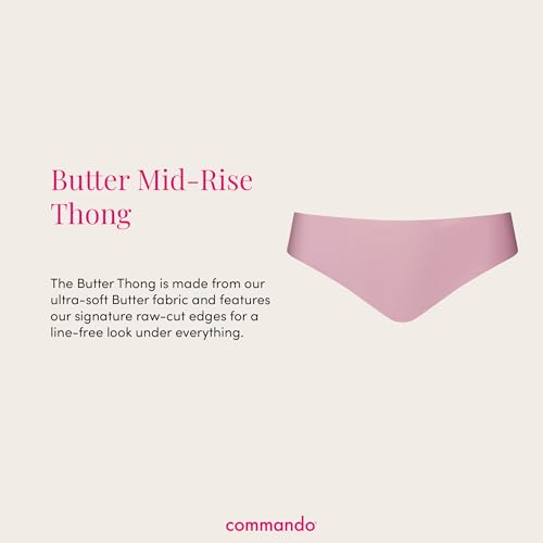 Image of commando - Butter Mid-Rise Thong | Silky Soft, No Show Thong | Comfortable Raw-Cut Edges | Machine Washable