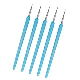 Abaodam 5 Stück Profi Detailpinsel mit Wolfshaarspitze Feine Malpinsel für Acryl Aquarell und Ölmalerei Himmelblau Leicht und Reisetauglich für Miniatur und Detailarbeiten