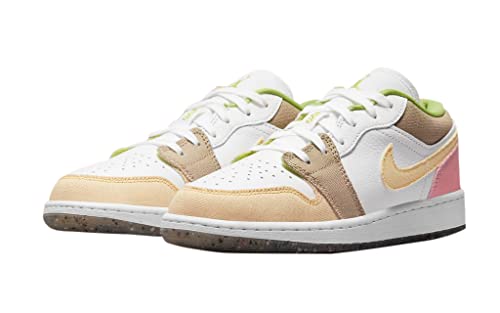 Nike girls Air Jordan 1 Low Grade School, White/Vivid Green-white Blanc/, 7 Big Kid3