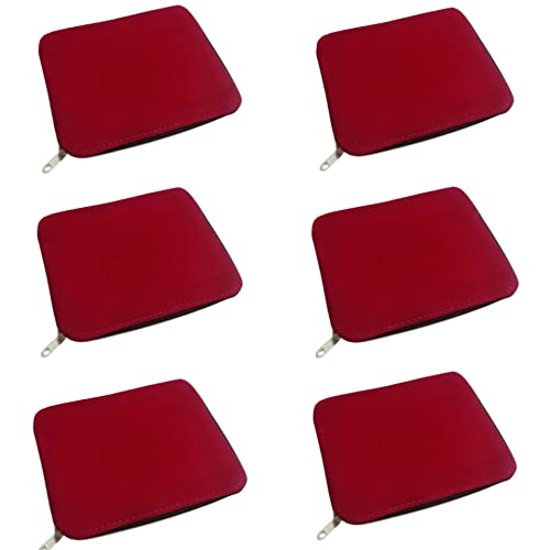 Beauty Tool Red Velvet Necklaces Jewellery Box For Women and Girls jewellery storage Vanity Box (Red) | Pack Of 6 | (7x6inch)
