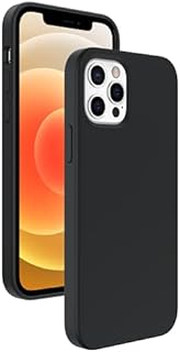 Amazon Brand - Eono Silicone Case for iPhone 12 and iPhone 12 Pro, Liquid Silicone Case with Microfiber Lining, Silky-soft Shockproof Cover, Full-body Protective Phone Case  Black