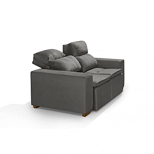 Sofá Luxemburgo 2 Lugares Retrátil Reclinável 1,50m Yescasa Cinza