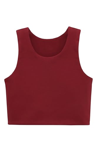 Image of Lilax Girls' Double Lined Sleeveless Basic Crop Tank Top