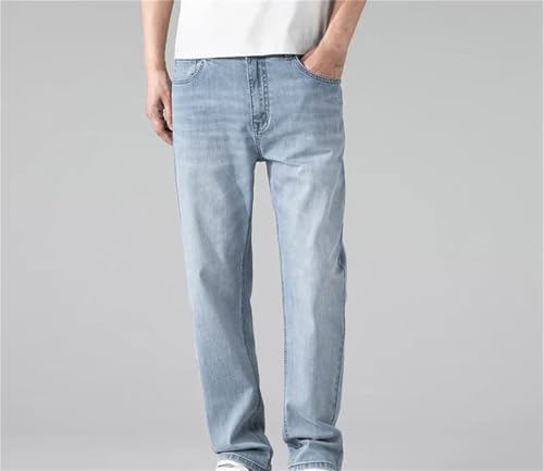 Men's Long Jeans Straight Leg Business Casual Full Length Stretch Denim Trousers3