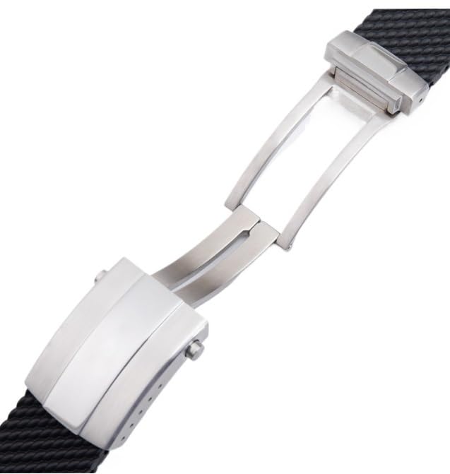 Bracelet silicone tressé 22mm anti-transpiration pour Breitling Avenger robuste - 5