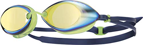 TYR Tracer Racing Mirrored Goggles, Gold/Green/Navy, One Size
