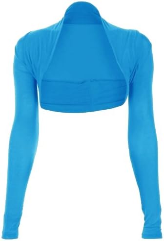 Style Womens Jersey Long Sleeved Shrug (ONE SIZE 6-12, TURQUOISE)