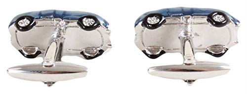 Mancuernillas clásicas para hombre carro azul miniatura 3