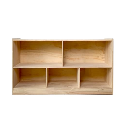 FDHUIJIA Wooden Storage Cabinet, 5-Section Montessori Shelf, Kids Toy Storage Organizer Bookshelf for Kids Rooms, Classroom, Playroom, Nursery, Preschool Book Shelves