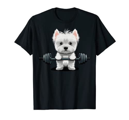 Westie Weightlifting Fitness Gym West Highland White Terrier T-Shirt