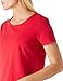 BeauNerine Short Sleeve Cotton Tunic Tee Tops for Women Red Fashion Casual Summer Soft Tshirts M