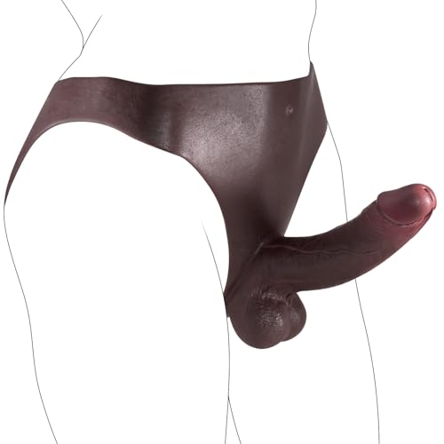 Image of Realistic Strap on Dildo Harness Dildos Panties, Silicone Wearable Dildo Underwear Lesbian Sex Toys, Transgender Clothing Strapon with 6.9 inch Solid Penis, Strapless Dildos Pegging Toys for Women
