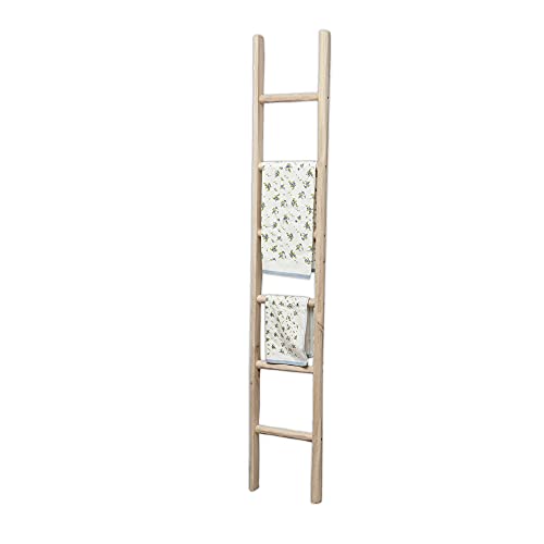 Escalera de madera para toallas y ropa 36x5,5x200 cm | Escalera de madera decorativa para salones y baños | Escalera de baño para toallas