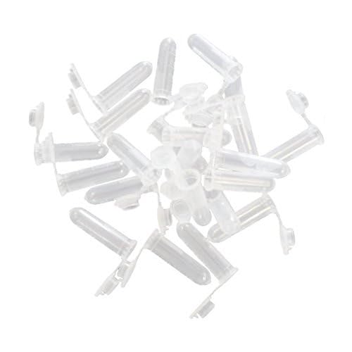 JIUWU 100pcs 2ml Plastic Vial Tube, Plastic Small Vials with Caps for Sample Storage, Tubes for Container Liquid