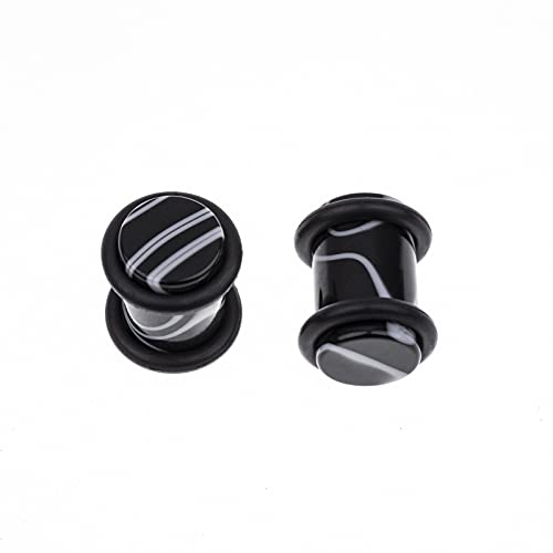 Memsion Ear Stretching Kit 50 Pieces 14Gauges-00Gauges Earrings Piercing Kit Marble Gauges For Ear #TOP4