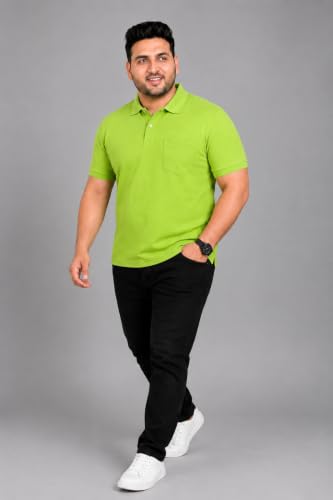 Image of INKKR Plus Size Solid Men's Polo Neck T-Shirt