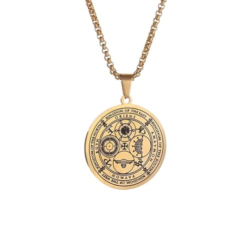 Collier épais style urbain homme pendentif tour mystique et croix magique