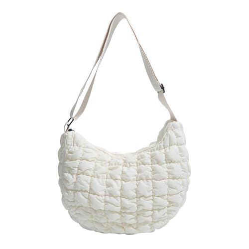 Image of Crescent Shoulder Bag Nylon Crossbody Bag for Women Nylon Hobo Bags Slouchy Sling Purse Dumpling Bags
