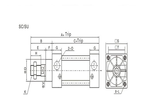 Vérin pneumatique SC 32 alésage double effet course 600 mm automation - 8