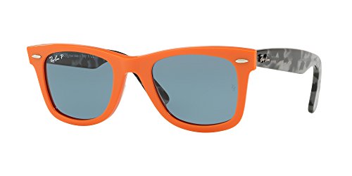 Image of Ray-Ban Polarized Square Unisex Sunglasses - (8053672926507|50|Blue Color Lens)