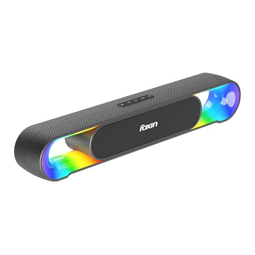 Image of Foxin Infinibar Portable Bluetooth Speaker, 20 Watts, Upto 10h Playtime, Dual Drivers + Radiators, Wireless Home Theatre Soundbar with Call Function, Bluetooth v5.3 | USB | mSD| AUX, TWS, RGB LED