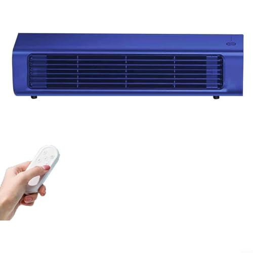 Allthingstore Aire acondicionado portátil montado en la pared, sin taladrar, carga inalámbrica, cocina, dormitorio, oficina, ventilador de refrigeración, blanco, 13 x 3 x 3 pulgadas (azul - estilo