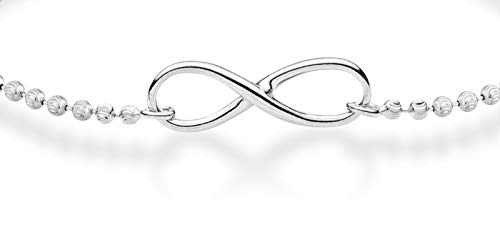 Miabella 925 Sterling Silver or 18Kt Yellow Gold Over Silver Infinity Adjustable Bolo Beaded Ball Chain Bracelet for Women, Made in Italy3