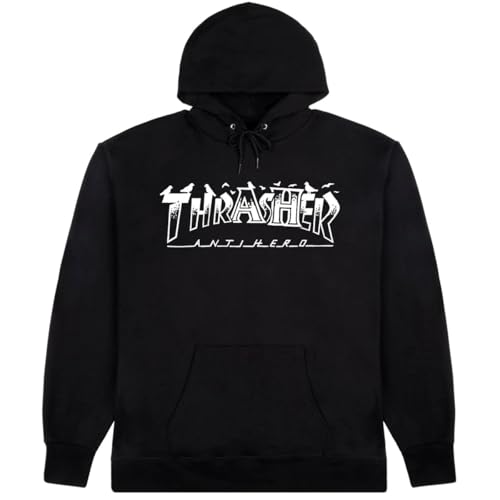 Thrasher Sweat à roulettes Magazine Pigeon Mag Skate Sweatshirt, noir, Small