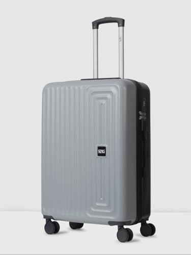 Image of Wiki Ripple Hard Shell Cabin Trolley Bag 55 cm by Wildcraft | Polycarbonate Carry-On Luggage with 8 Spinner Wheels, Combination Lock, Lightweight &Water Resistant Travel Suitcase|Light Grey Black