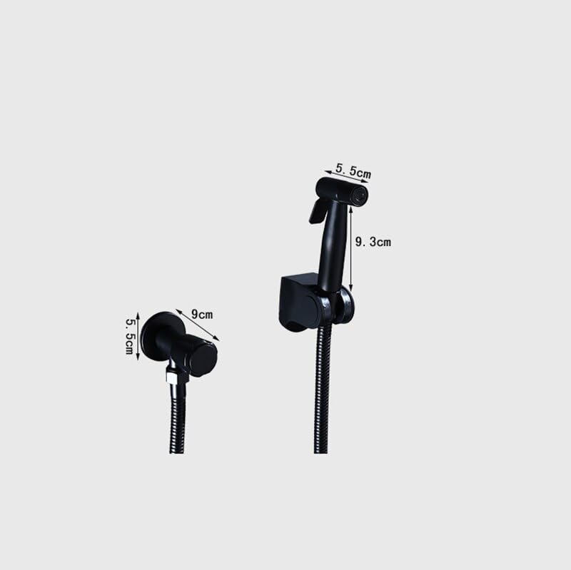 Grifo de bidé negro de acero inoxidable con ducha de mano para inodoro 2